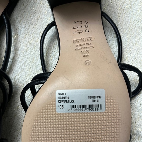Schutz Princey Sandal Black Size 10B Strappy Summer Spring Block Heel Spring NWT - Picture 10 of 11